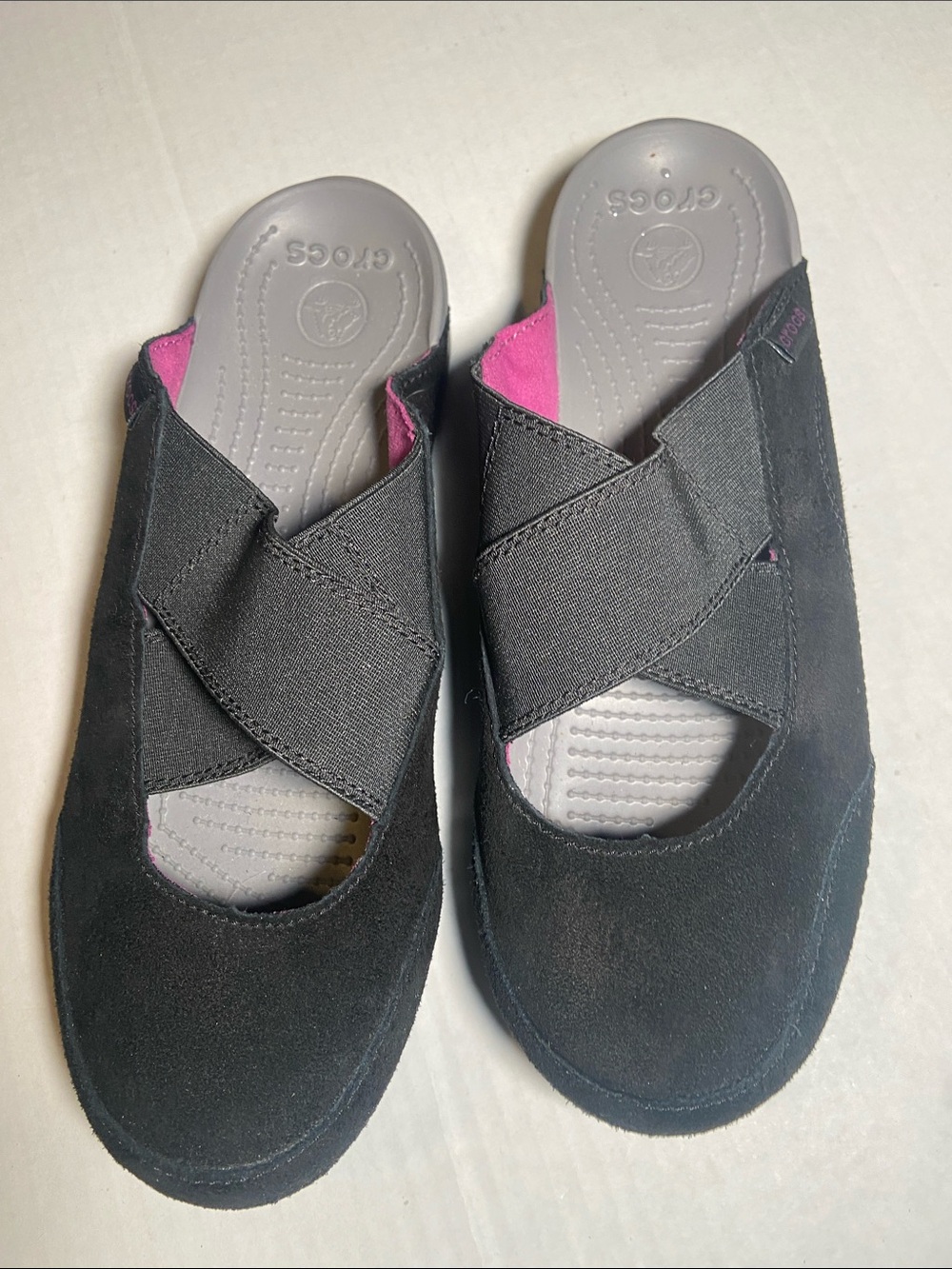 Crocs Clogs in Black Suede